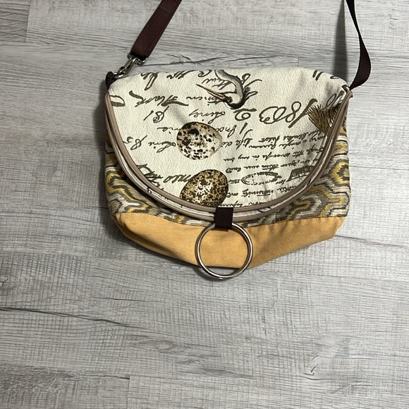 Kindred Spirit Stylish Boho Yellow and Brown Women's Messenger/Backpack Bag - Picture 1 of 12